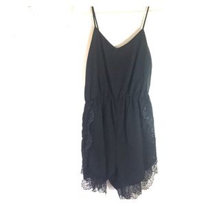 Black romper with lace